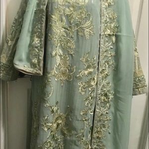 Gray georgette with gold work